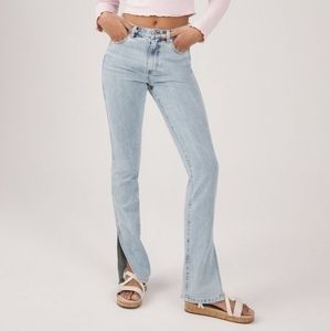 Something Navy Nina Denim Slit Pants Sz 4